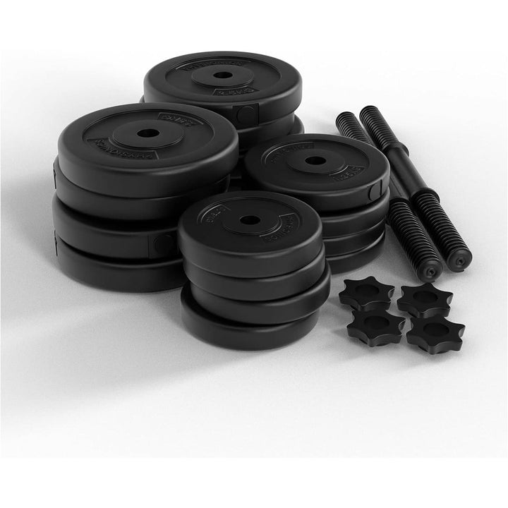 Banca ajustabila, multifunctionala + set gantere 2 x 15kg, Physionics - Gorilla Sports Ro