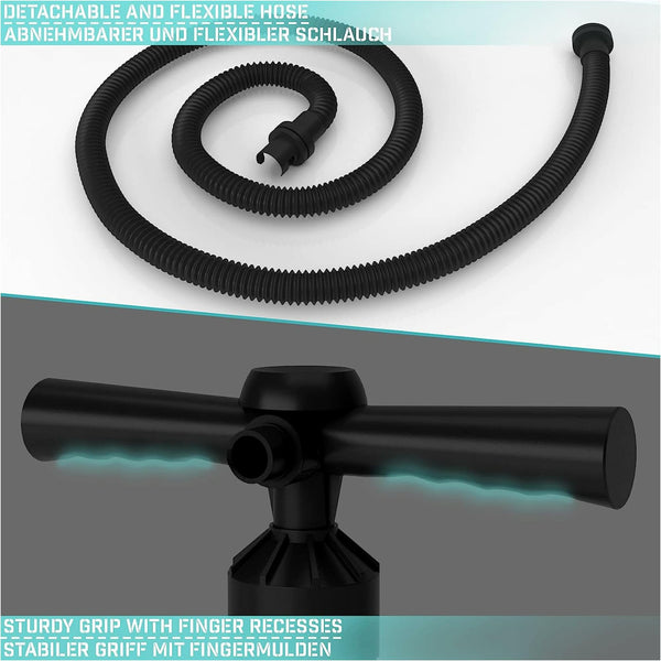 Pompa de aer, portabila, cu manometru, Physionics - Gorilla Sports Ro