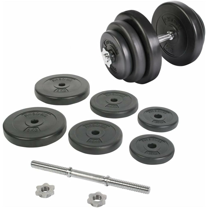 Gantera plastic umpluta cu ciment, 20kg, Physionics - Gorilla Sports Ro