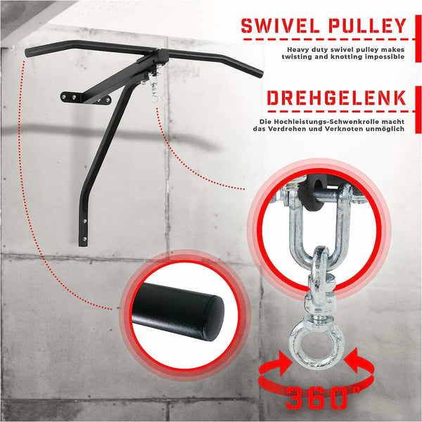 Bara de tractiuni si carlig pentru sac box, Physionics - Gorilla Sports Ro