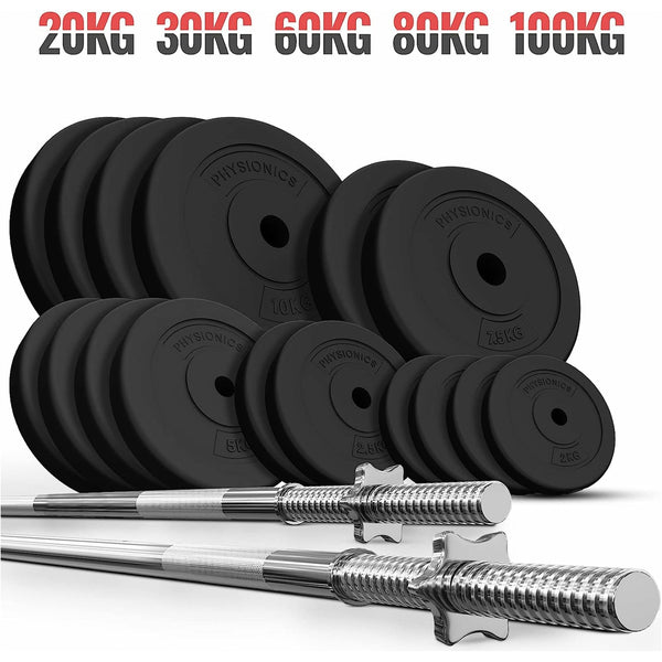 Set bara cu discuri, 20 kg, Physionics - Gorilla Sports Ro