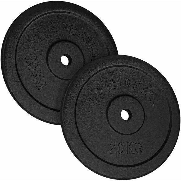Set discuri fonta, negru, 30mm, 2 x 20kg Physionics - Gorilla Sports Ro