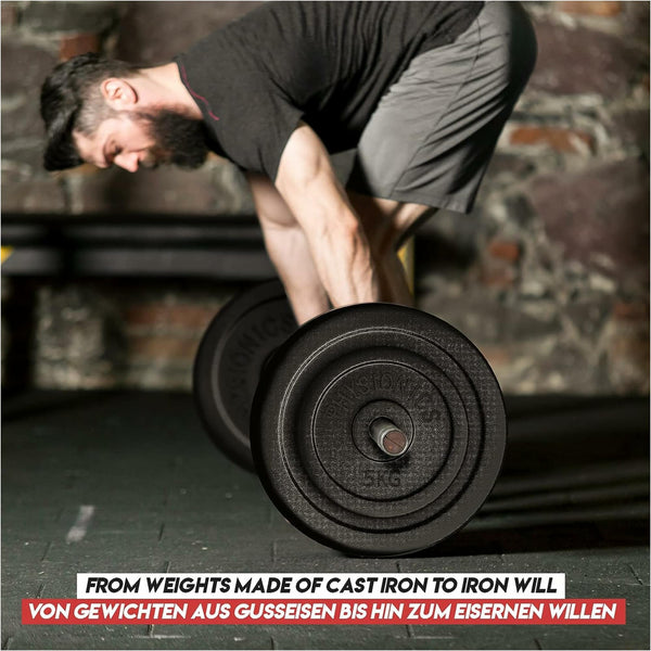 Set discuri fonta, negru, 30mm, 2 x 5kg Physionics - Gorilla Sports Ro