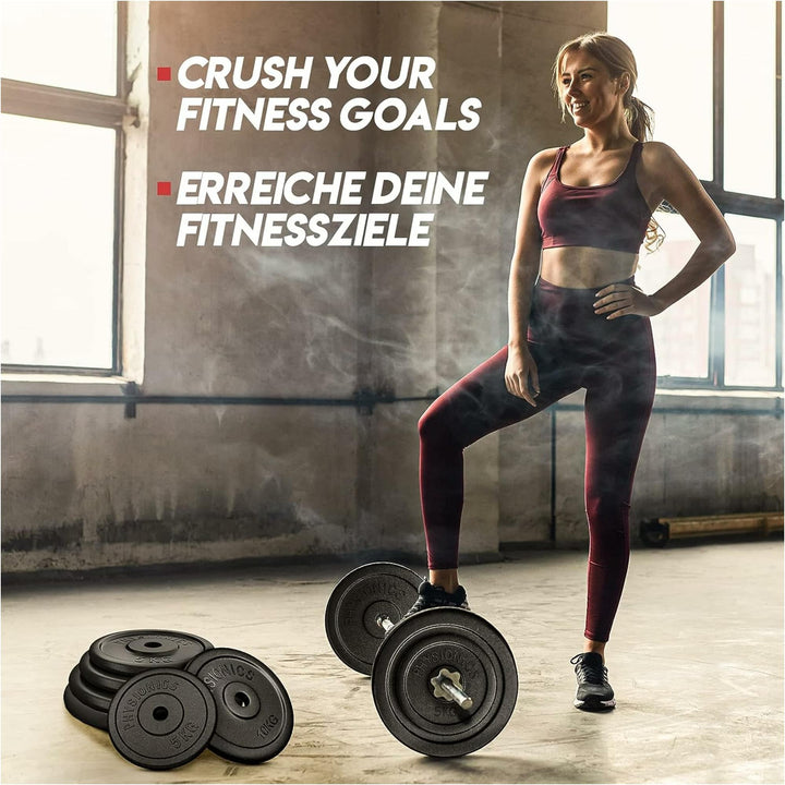 Set discuri fonta, negru, 30mm, 2 x 5kg Physionics - Gorilla Sports Ro