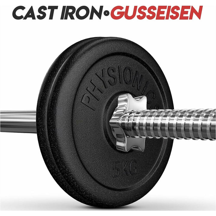 Set discuri fonta, negru, 30mm, 2 x 5kg Physionics - Gorilla Sports Ro