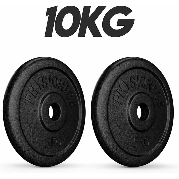 Set discuri fonta, negru, 30mm, 2 x 5kg Physionics - Gorilla Sports Ro