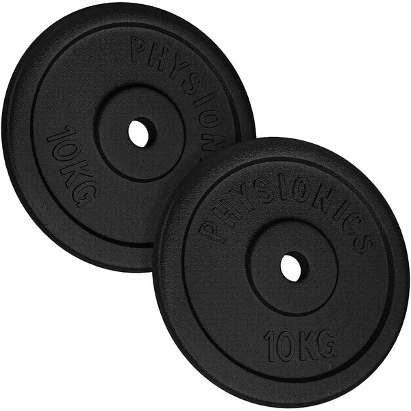 Set discuri fonta, negru, 30mm, 2 x 10kg Physionics - Gorilla Sports Ro