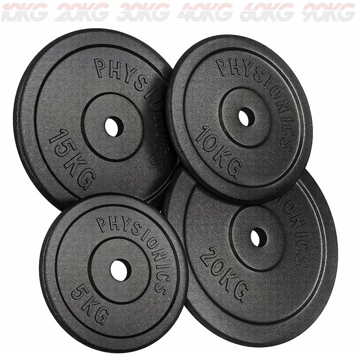 Set discuri fonta, negru, 30mm, 2 x 10kg Physionics - Gorilla Sports Ro