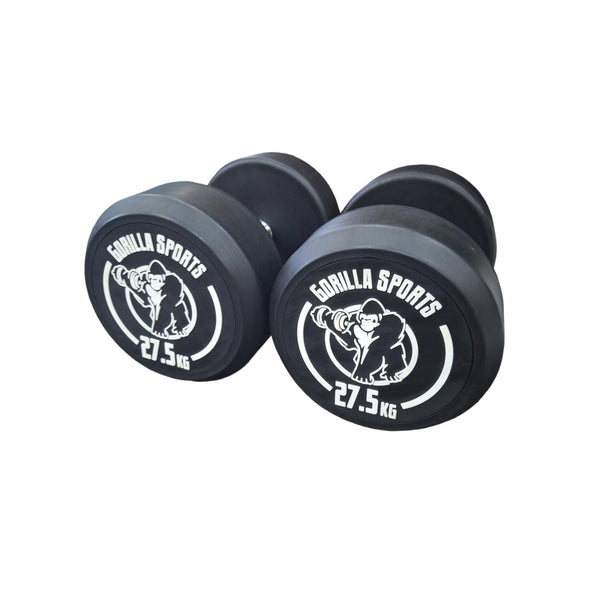 Set gantere cauciuc 55 kg - 2 x 27.5 kg - Gorilla Sports Ro
